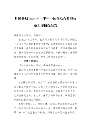 县税务局2025年上半年一体化综合监督体系工作情况报告.docx