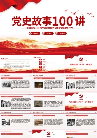 1921-2021党史故事100讲建党100周年七一建党节党史小故事专题党课ppt.pptx