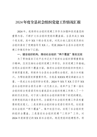 2024年度全县社会组织党建工作情况汇报.docx