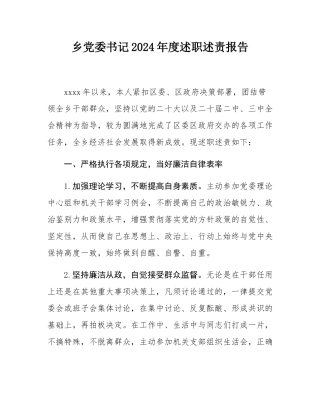 乡党委书记2024年度述职述责报告.docx