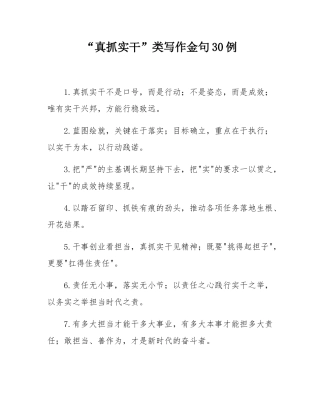 “真抓实干”类写作金句30例.docx