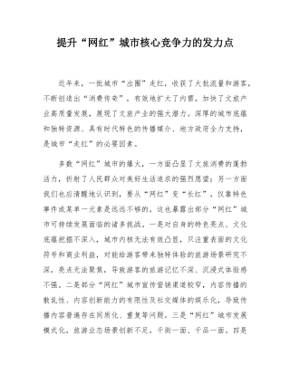 提升“网红”城市核心竞争力的发力点.docx