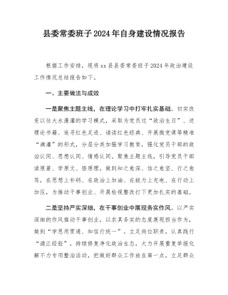 县委常委班子2024年自身建设情况报告.docx