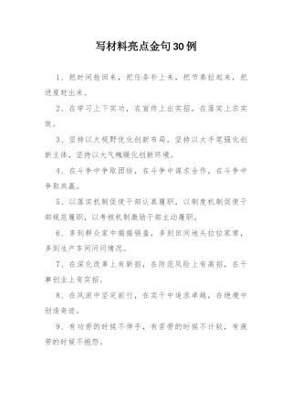 写材料亮点金句30例.docx