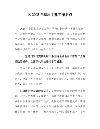 区2025年基层党建工作要点.docx