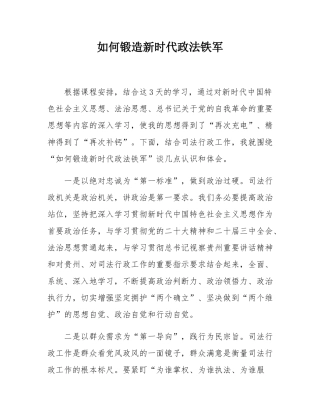 如何锻造新时代政法铁军.docx