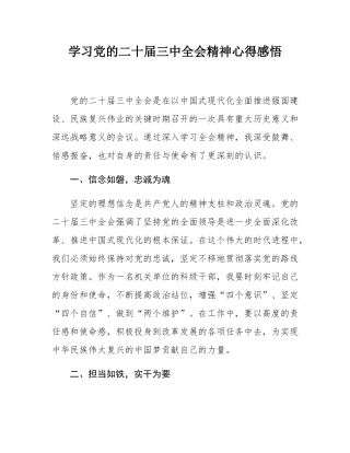 学习党的二十届三中全会精神心得感悟.docx