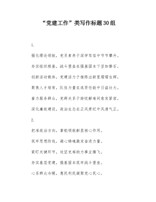 “党建工作”类写作标题30组.docx