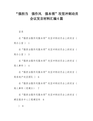 “强担当  强作风  强本领”攻坚冲刺动员会议发言材料汇编6篇.docx
