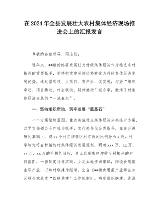 在2024年全县发展壮大农村集体经济现场推进会上的汇报发言.docx