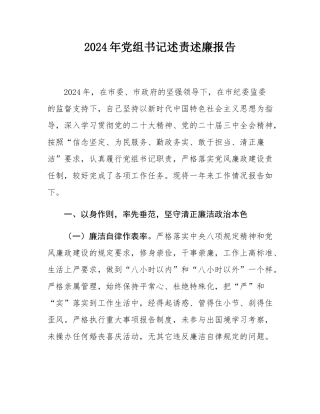 2024年党组书记述责述廉报告.docx