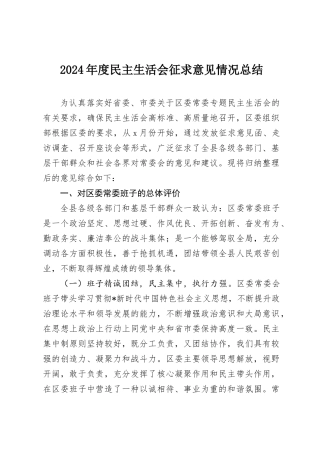 2024年度民主SH会征求意见情况总结.docx
