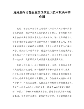 更好发挥民营企业在国家重大技术攻关中的作用.docx