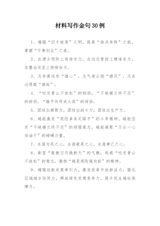 材料写作金句30例.docx
