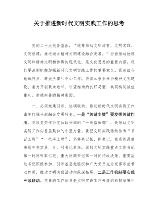 关于推进新时代文明实践工作的思考.docx