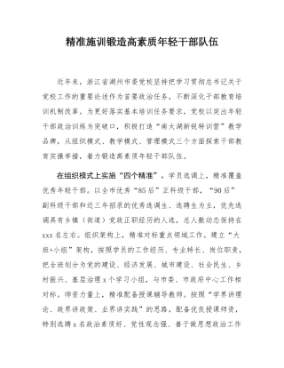 精准施训锻造高素质年轻干部队伍.docx