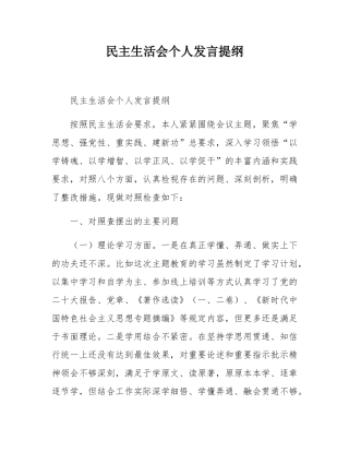 民主SH会个人发言提纲.docx