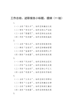 11组工作总结述职报告小标题提纲20250319.docx