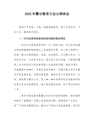 2025年警示教育大会心得体会.docx