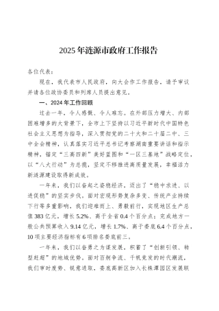2025年涟源市政府工作报告.docx