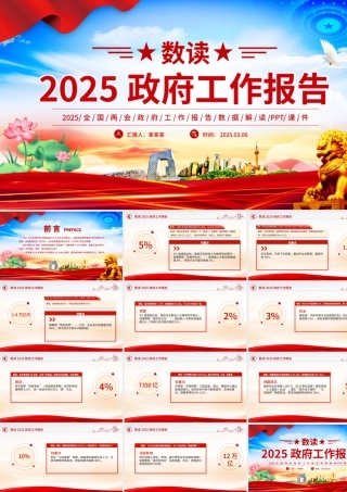 数读2025政府工作报告PPT学习贯彻两会精神微党课.pptx