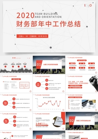 2020财务部年中工作总结PPT模板.pptx