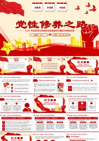 2020年反腐倡廉党风廉政专题微党课PPT模板.pptx