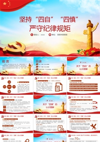 2021坚持四自四慎严守纪律规矩PPT党政风廉政建设党课课件.pptx