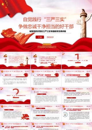 2021三严三实PPT红色大气城管局抓好落实三严三实争做忠诚干净担当的好干部专题教育党课.pptx