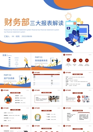 2022财务部三大报表解读PPT红色商务风财务部门三大报表解读课件模板.pptx