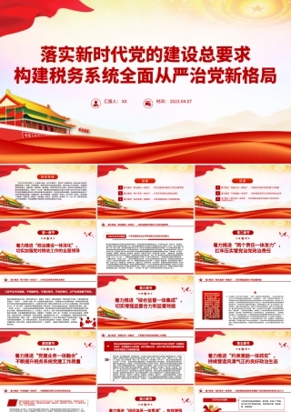 2023落实新时代党的建设总要求PPT构建税务系统全面从严治党新格局专题党课课件.pptx