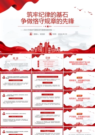 党纪学习教育PPT筑牢纪律的基石争做恪守规章的先锋微党课.pptx