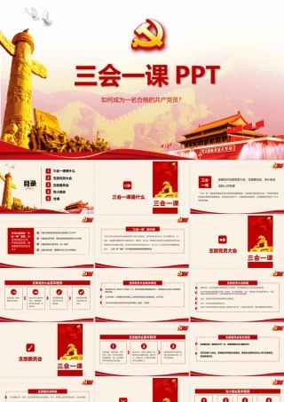 三会一课PPt如何成为合格的共产党员.pptx