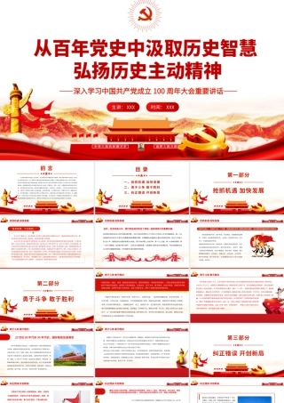 从百年党史中汲取历史智慧  弘扬历史主动精神.pptx