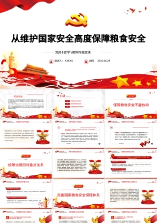 从维护国家安全高度保障粮食安全PPT党政风党员干部学习教育专题党课课件.pptx