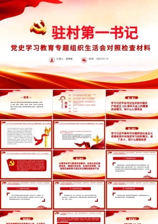 大气党政风驻村第一书记党史学习教育专题组织生活会对照检查材料专题党课PPT课件.pptx