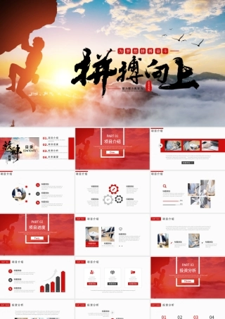 大气拼搏向上放肆拼搏激励企业文化宣传项目介绍PPT模板.pptx