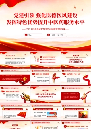 党建引领强化医德医风建设发挥特色优势提升中医药服务水平PPT专题课件模板.pptx