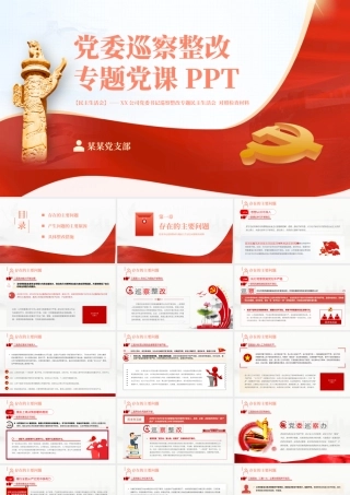 党委巡查整改PPT党建风党委书记组织落实巡察整改工作的情况报告专题党课课件.pptx