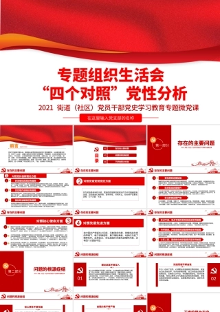 专题组织生活会“四个对照”党性分析.pptx