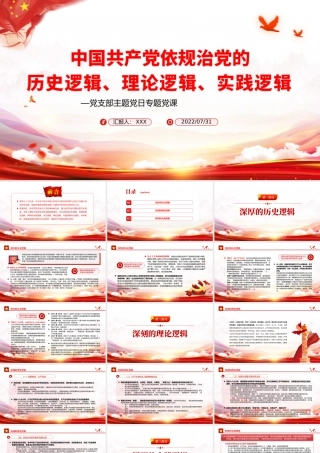 中国共产党依规治党的历史逻辑、理论逻辑、实践逻辑PPT党政风党支部主题党日专题党课.pptx