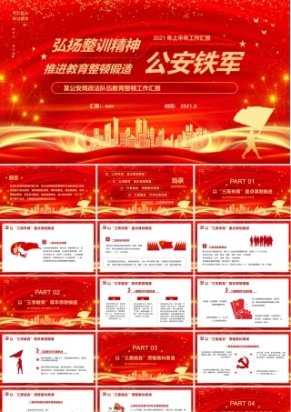 政法队伍教育整顿工作汇报PPT模版.pptx