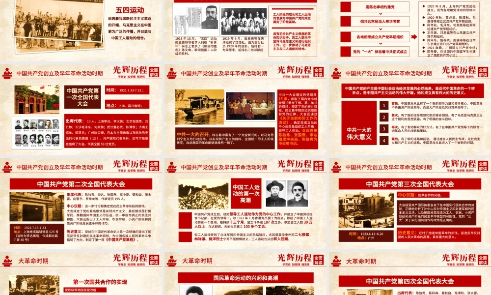 光辉的历程中国共产党党史党课学习ppt模板——含讲稿.pptx