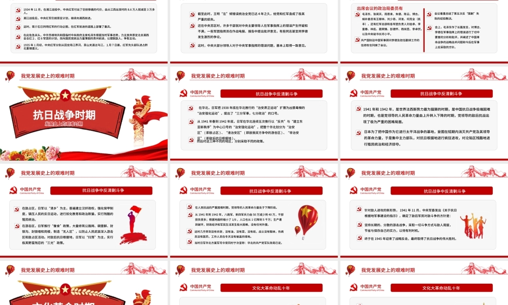 红色精美党的光辉历程PPT建党104周年党史学习教育党课课件.pptx