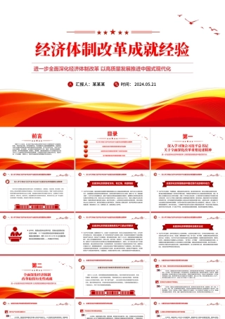 红色精美党的十八大以来经济体制改革成就经验党课PPT课件.pptx