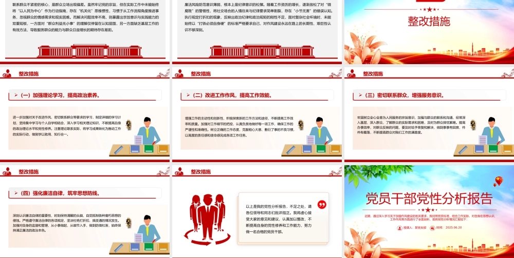 基层党员干部党性分析报告PPT模板下载.pptx