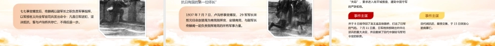 纪念卢沟桥事变PPT党政风纪念卢沟桥事变铭记历史专题党课课件模板.pptx