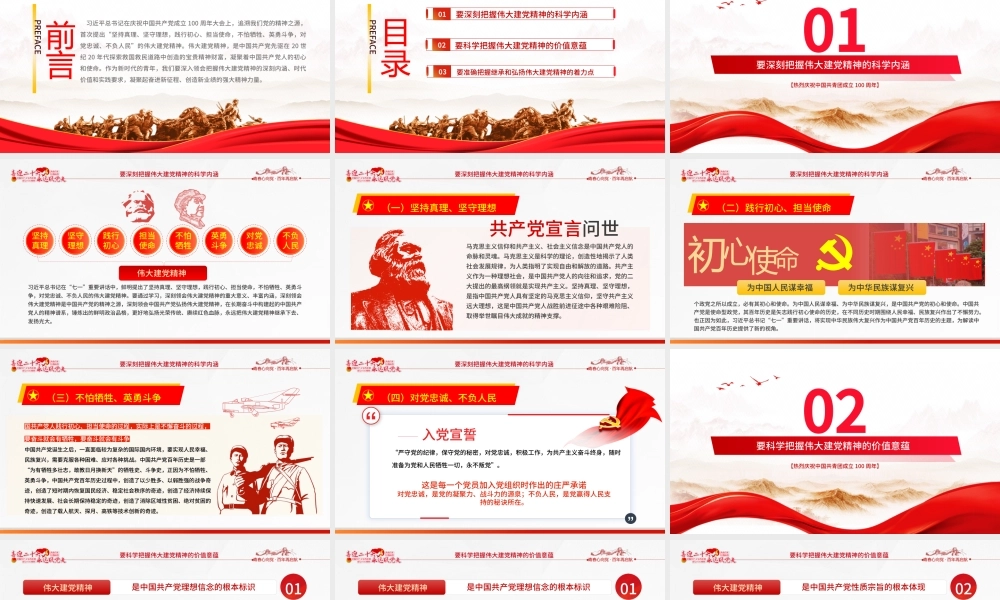 继承和弘扬伟大建党精神PPT2022团课团支部团委大学共青团团员培训专题课件模板.pptx