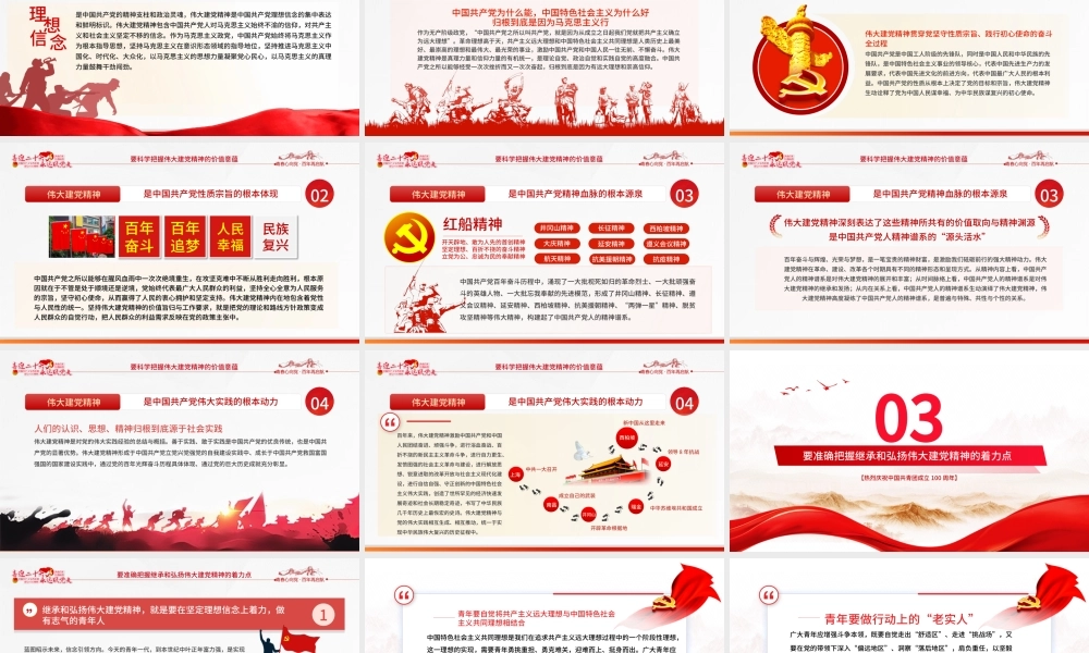 继承和弘扬伟大建党精神PPT2022团课团支部团委大学共青团团员培训专题课件模板.pptx