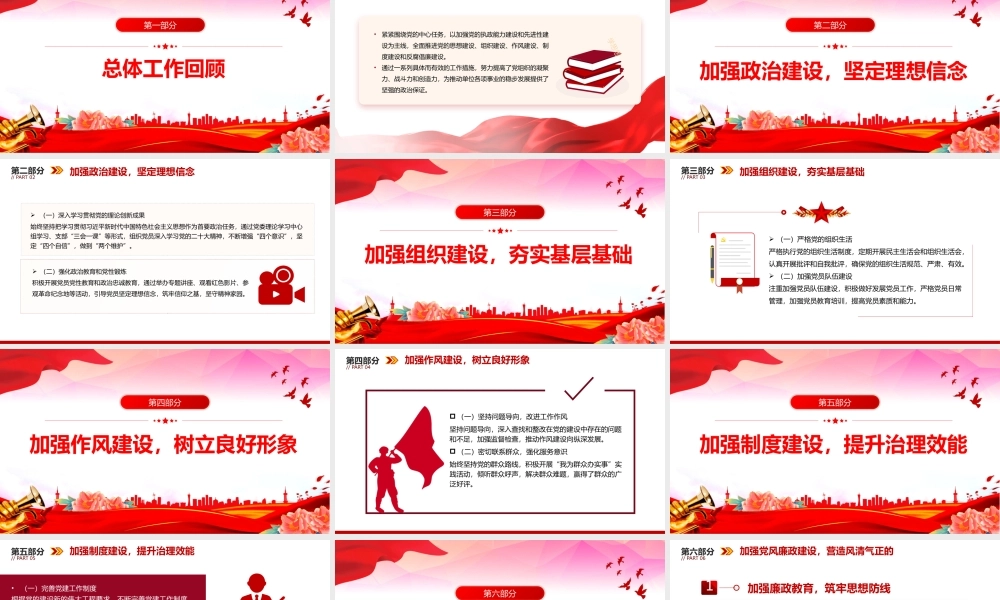 简洁大气党委（党组）上半年党建工作总结PPT模板.pptx